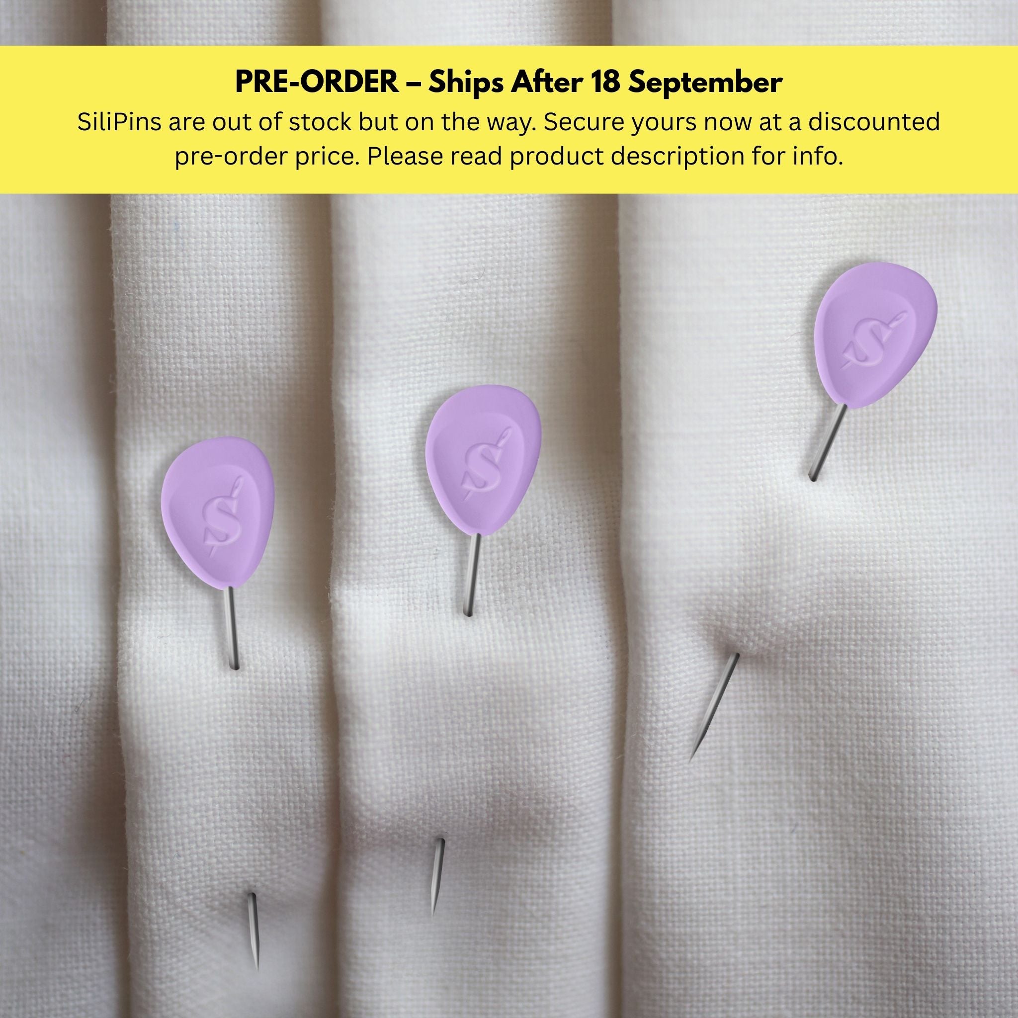 PREORDER: SiliPins – Soft-Grip, Heat-Resistant Dressmaker Pins (Pack of 50) DELIVERED AFTER 18 SEPTEMBER