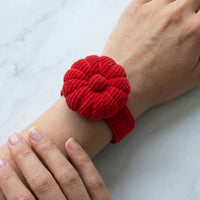 Corduroy Wrist Pin Cushion - Crimson Red
