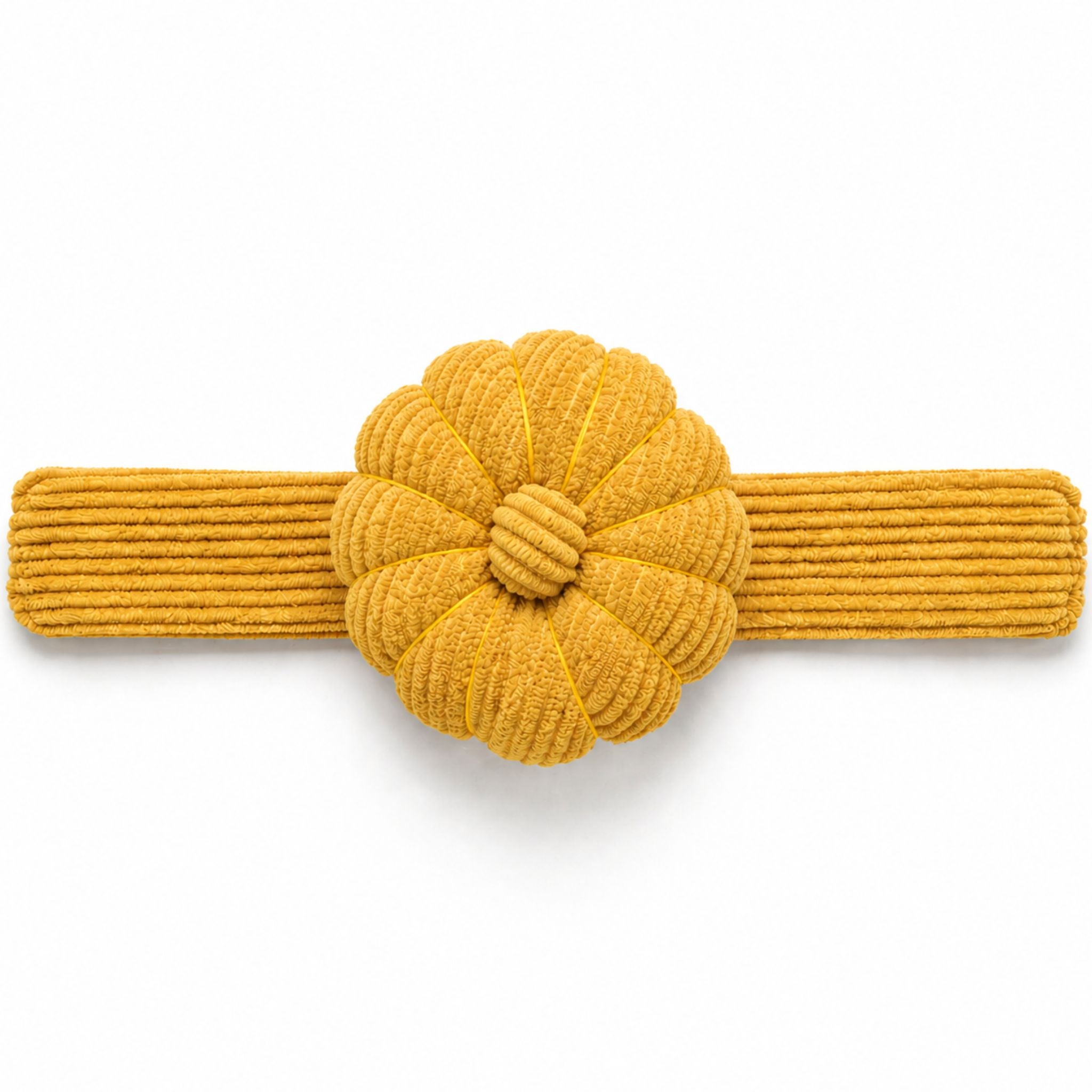 Golden Butter Corduroy Pincushion horizontal on white background