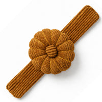 Honey Ochre corduroy pin cushion on a white background