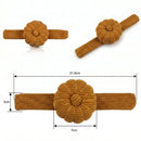 Honey Ochre Corduroy pin cushion with measurements on a white background
