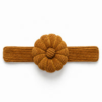 Honey Ochre corduroy pin cushion horizontal on a white background