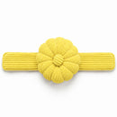 Yellow Limoncello colour corduroy pin cushion horizontal on a white background