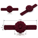 Rich Burgundy Corduroy Pin Cushion with measurements on a white background