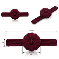 Rich Burgundy Corduroy Pin Cushion with measurements on a white background