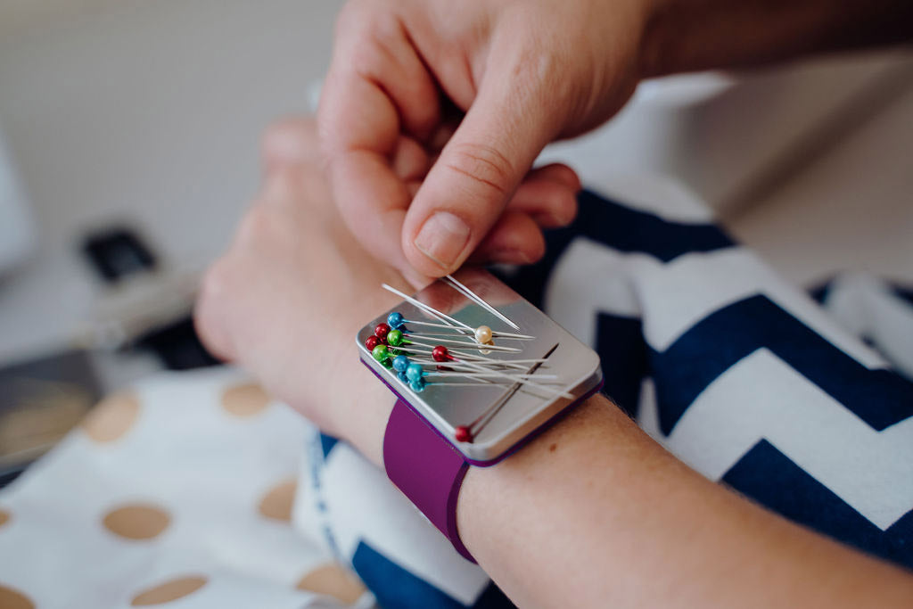 Magnetic Pin Cushion Wristband - Fuchsia