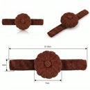 Spiced Cocoa Corduroy Pin Cushion with measurements on a white background