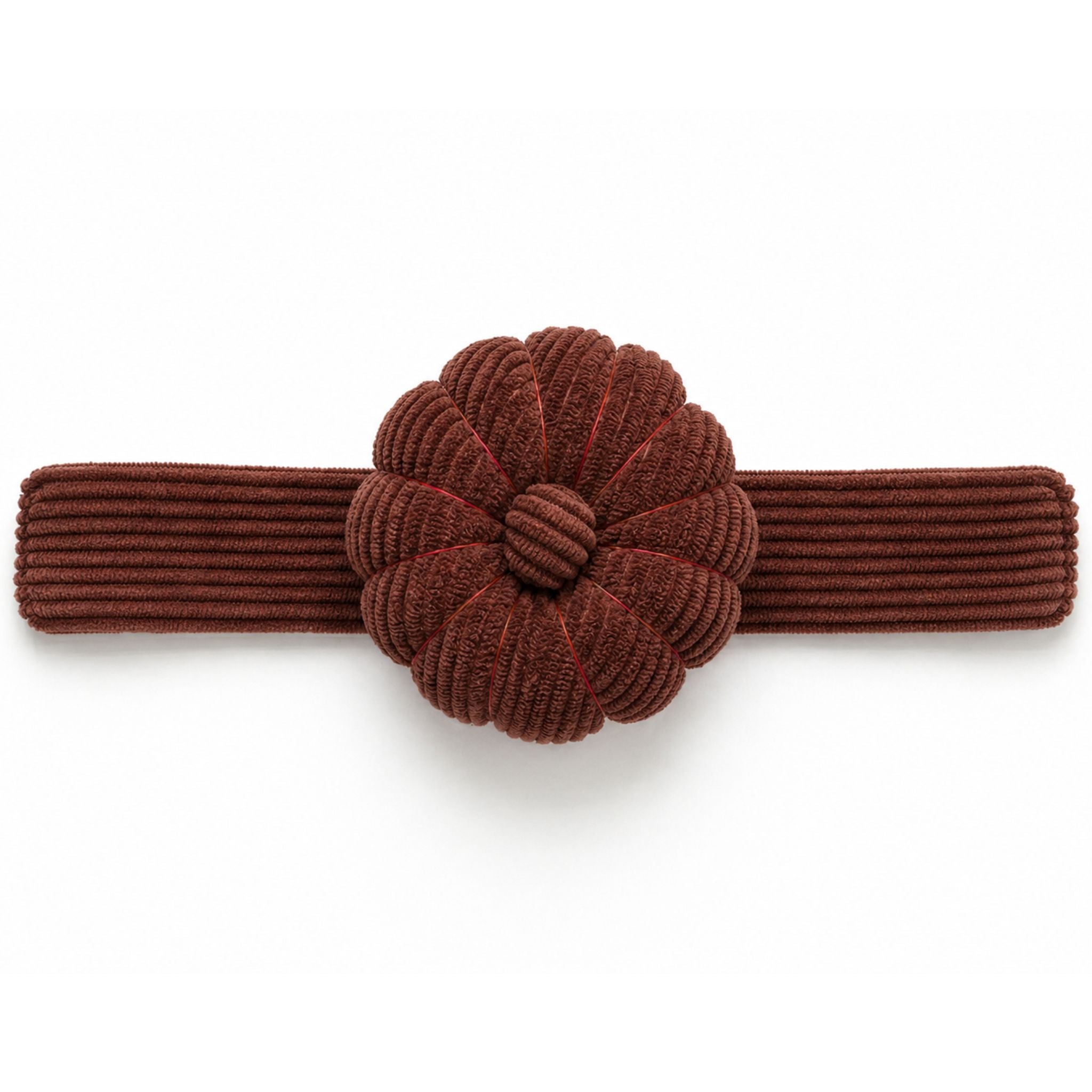 Spiced Cocoa Corduroy Pin Cushion horizontal on a white background